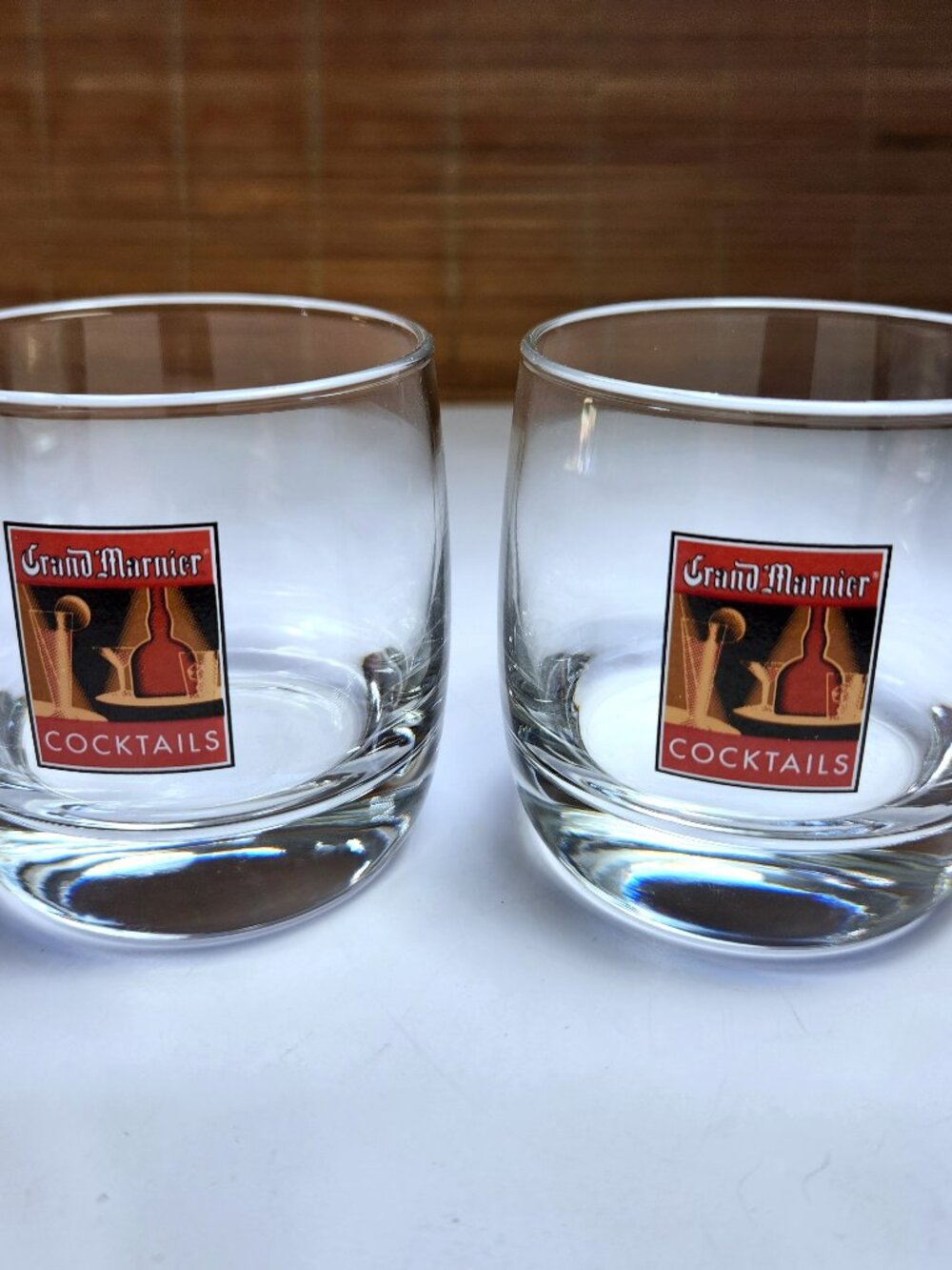 Vintage Grand Marnier Glasses Set of 2 Rocks Lowball Barware Cocktail Tumbler